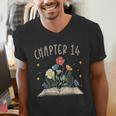 Chapter 14th Birthday Bookworm 14 Years Old For Book Lovers Men's V-Neck T-Shirt Chapter 14th Birthday Bookworm 14 Years Old For Book Lovers Men's V-Neck T-Shirt