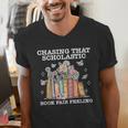 Chasing That Scholastic Book Fair Feeling Apparel Men's V-Neck T-Shirt Chasing That Scholastic Book Fair Feeling Apparel Men's V-Neck T-Shirt