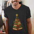 Christmas Book Tree Bookshelf Holiday For Readers Librarians Men's V-Neck T-Shirt Christmas Book Tree Bookshelf Holiday For Readers Librarians Men's V-Neck T-Shirt