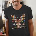 Christmas Librarian Reindeer Matching Family Book Lover Xmas Men's V-Neck T-Shirt Christmas Librarian Reindeer Matching Family Book Lover Xmas Men's V-Neck T-Shirt