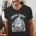 Christmas Reading Snowman So Many Books Men Women Kids Men's V-Neck T-Shirt Christmas Reading Snowman So Many Books Men Women Kids Men's V-Neck T-Shirt