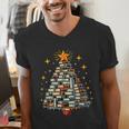 Christmas Tree Books Men's V-Neck T-Shirt Christmas Tree Books Men's V-Neck T-Shirt