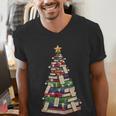 Christmas Tree Of Books For Readers And Librarians Men's V-Neck T-Shirt Christmas Tree Of Books For Readers And Librarians Men's V-Neck T-Shirt