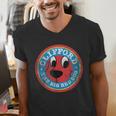 Clifford The Big Red Dog Round Distressed Logo Kids Books Men's V-Neck T-Shirt Clifford The Big Red Dog Round Distressed Logo Kids Books Men's V-Neck T-Shirt