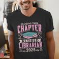 Closing This Chapter Retired Librarian 2025 Book Retirement Men's V-Neck T-Shirt Closing This Chapter Retired Librarian 2025 Book Retirement Men's V-Neck T-Shirt