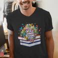 Color Our World Summer Reading 2025 Cute Book Wildflowers Men's V-Neck T-Shirt