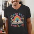 Color Our World Summer Reading 2025 Rainbow Art Book Men's V-Neck T-Shirt