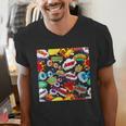 Comic Book Pop Art Modern Fun Men's V-Neck T-Shirt Comic Book Pop Art Modern Fun Men's V-Neck T-Shirt