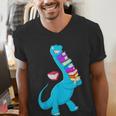 Cool Dinosaur Books Art For Men Women Libarian Book Lover Men's V-Neck T-Shirt