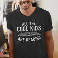All The Cool Kids Are Reading Book Lover Bookworm Reader Men's V-Neck T-Shirt