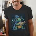 Cool Magical Book With Wizard Turtle For Adults And Kids Men's V-Neck T-Shirt