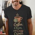 Cozy Crime Club Mystery Reader Bookish Sleuth Men's V-Neck T-Shirt Cozy Crime Club Mystery Reader Bookish Sleuth Men's V-Neck T-Shirt