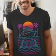 Cruise Ship Vacations Reading Book Lovers Sunset Men's V-Neck T-Shirt Cruise Ship Vacations Reading Book Lovers Sunset Men's V-Neck T-Shirt