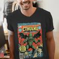 Cthulhu Lord Of Madness Vintage Comic Book Cover Men's V-Neck T-Shirt Cthulhu Lord Of Madness Vintage Comic Book Cover Men's V-Neck T-Shirt