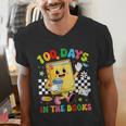 Cute 100 Days In The Books Groovy Boy Girl Teacher Men's V-Neck T-Shirt