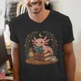 Cute Axolotl Reading Books Cozy Bookworm Men's V-Neck T-Shirt Cute Axolotl Reading Books Cozy Bookworm Men's V-Neck T-Shirt