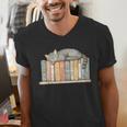 Cute Cat Sleeping On Books Men's V-Neck T-Shirt Cute Cat Sleeping On Books Men's V-Neck T-Shirt
