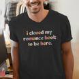 Cute I Closed My Romance Book To Be Here Funny Reading Joke Men's V-Neck T-Shirt