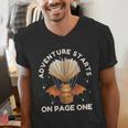 Cute Dragon Book Hot Air Balloon Adventure Fantasy Reading Men's V-Neck T-Shirt