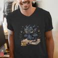 Cute Dragon Books Flower Bookworm Book Lover Men's V-Neck T-Shirt