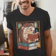 Cute Hedgehog Book Nerd Men's V-Neck T-Shirt Cute Hedgehog Book Nerd Men's V-Neck T-Shirt