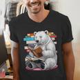 Cute Polar Bear Is Reading a Book Reading Polar Bear Men's V-Neck T-Shirt Cute Polar Bear Is Reading a Book Reading Polar Bear Men's V-Neck T-Shirt