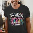 Cute Reading With My Gnomies Gnome Book Bookworm Lover Men's V-Neck T-Shirt Cute Reading With My Gnomies Gnome Book Bookworm Lover Men's V-Neck T-Shirt