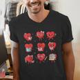 Cute Reading Hearts Valentine Day Book Lover Teacher Student Men's V-Neck T-Shirt