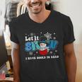 Cute Snowman Let It Snow I Have Books Reader Men's V-Neck T-Shirt