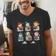 Cute Snowman Reading Books Christmas Winter Book Lover Men's V-Neck T-Shirt Cute Snowman Reading Books Christmas Winter Book Lover Men's V-Neck T-Shirt