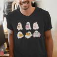 Cute Spooky Reading Book Halloween Fall Ghost Autumn Men's V-Neck T-Shirt