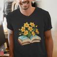 Daffodils Flowers Book Floral Men's V-Neck T-Shirt
