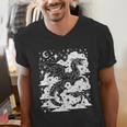 Dark Academia Fantasy Dragon Book Lover Bookish Goblincore Men's V-Neck T-Shirt