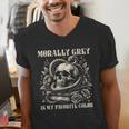 Dark Romance Book Villain Morally Grey Is My Favorite Color Men's V-Neck T-Shirt Dark Romance Book Villain Morally Grey Is My Favorite Color Men's V-Neck T-Shirt
