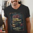 Dark Romance Reader Vintage Floral Book Lover Men's V-Neck T-Shirt Dark Romance Reader Vintage Floral Book Lover Men's V-Neck T-Shirt