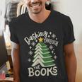 Dashing Through The Books Christmas Book Lovers Men Women Men's V-Neck T-Shirt Dashing Through The Books Christmas Book Lovers Men Women Men's V-Neck T-Shirt