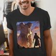 David And Goliath Bible Book Of Samuel Famous Bible Story Men's V-Neck T-Shirt