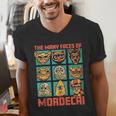 DCC Many Faces Of Mordecai Grid Gamer Series Book Men's V-Neck T-Shirt DCC Many Faces Of Mordecai Grid Gamer Series Book Men's V-Neck T-Shirt