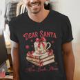 Dear Santa More Books Please Reading Book Lover Christmas Men's V-Neck T-Shirt