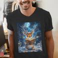 Deer Reads Book Women Girls Reindeer Men's V-Neck T-Shirt