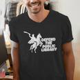 Defend Public Library Support Local Library Book Lover Men's V-Neck T-Shirt Defend Public Library Support Local Library Book Lover Men's V-Neck T-Shirt
