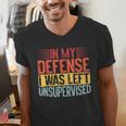 In My Defense i Was Left Unsupervised Introvert Men's V-Neck T-Shirt