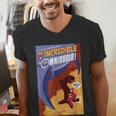 Disney Pixar The Incredibles Omnidroid Comic Book Cover Men's V-Neck T-Shirt