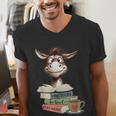 Donkey Reading Book Read Books Be Kind Stay Weird Librarian Men's V-Neck T-Shirt Donkey Reading Book Read Books Be Kind Stay Weird Librarian Men's V-Neck T-Shirt