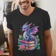 Dragon Book Fantasy Reading Men's V-Neck T-Shirt