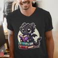 Dragon Reading A Book Cute Bookworm Book Lover Men's V-Neck T-Shirt Dragon Reading A Book Cute Bookworm Book Lover Men's V-Neck T-Shirt