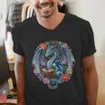Dragon Reading Book Girls Kids Bookworm Book Lover Men's V-Neck T-Shirt Dragon Reading Book Girls Kids Bookworm Book Lover Men's V-Neck T-Shirt