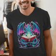 Dragon Reading Book Lover Men's V-Neck T-Shirt