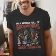Dragon In A World Full Of Bookworms Be A Book Dragon Men's V-Neck T-Shirt Dragon In A World Full Of Bookworms Be A Book Dragon Men's V-Neck T-Shirt