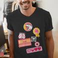 Dungeon Crawler Carl Colorful Sticker Collage LitRPG Book Men's V-Neck T-Shirt Dungeon Crawler Carl Colorful Sticker Collage LitRPG Book Men's V-Neck T-Shirt
